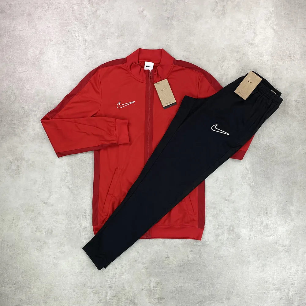 Nike Academy Pro Full Zip Jacket/ Pants Tracksuit Set Red/ Black