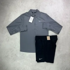 Nike Pacer Half Zip/ Shorts Set Grey/ Black