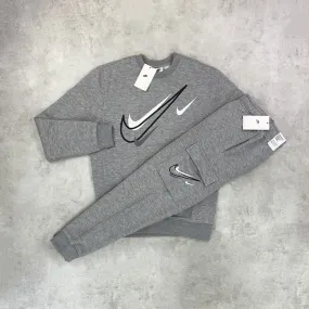 Nike Sportswear Multi Swoosh Graphic Tracksuit Set Grey