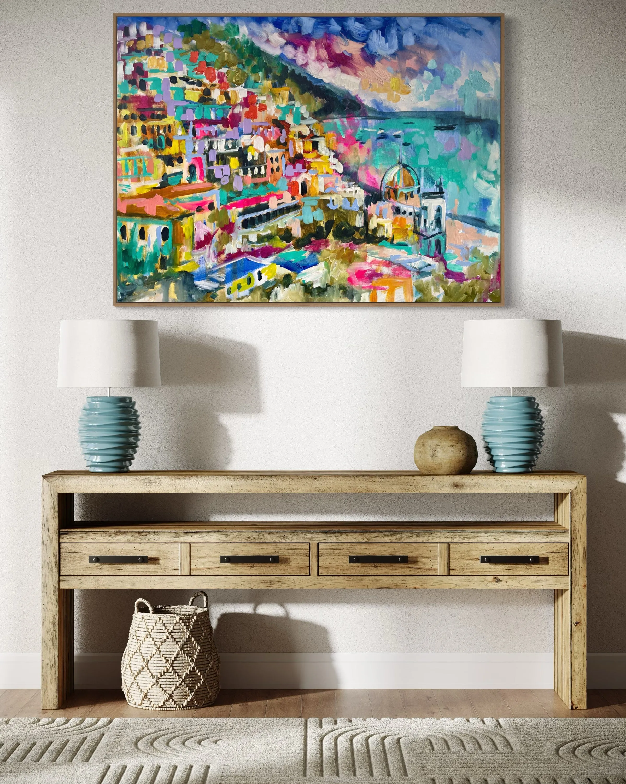 Ocean Breeze -Positano original  on Gallery canvas 90x120  Cm