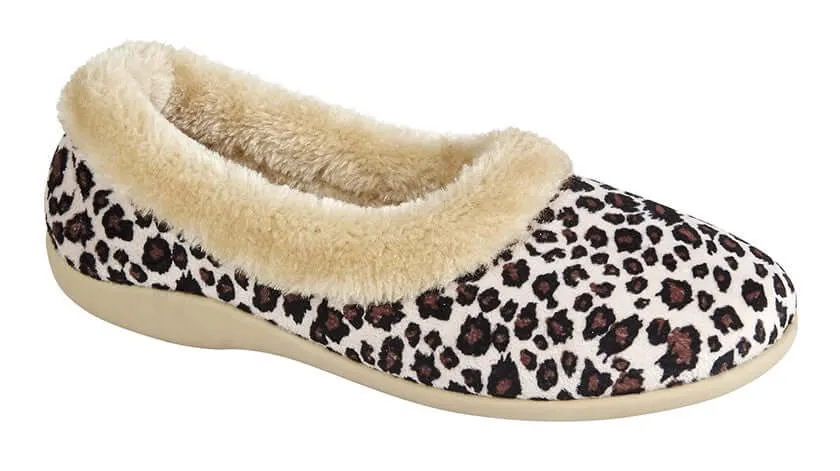 Ocelot Velour Collar Slipper - Penny