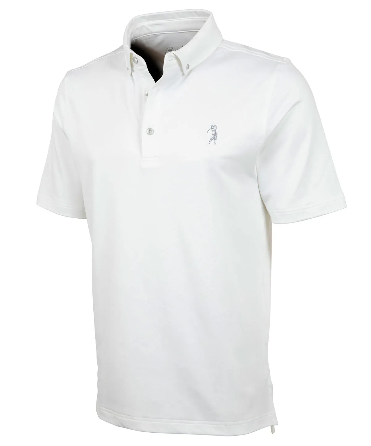 Performance Brushed-Back Stretch Jersey Short Sleeve Button-Down Polo