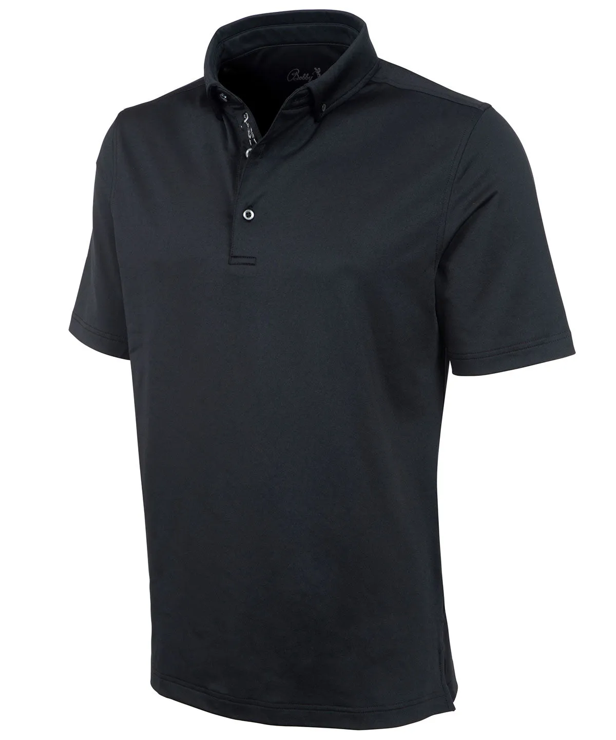 Performance Brushed-Back Stretch Jersey Short Sleeve Button-Down Polo