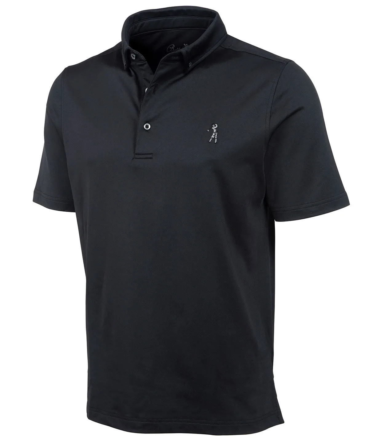 Performance Brushed-Back Stretch Jersey Short Sleeve Button-Down Polo