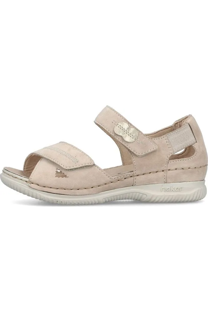 Rieker Ladies sandal V7474-60 Wide fitting in Beige