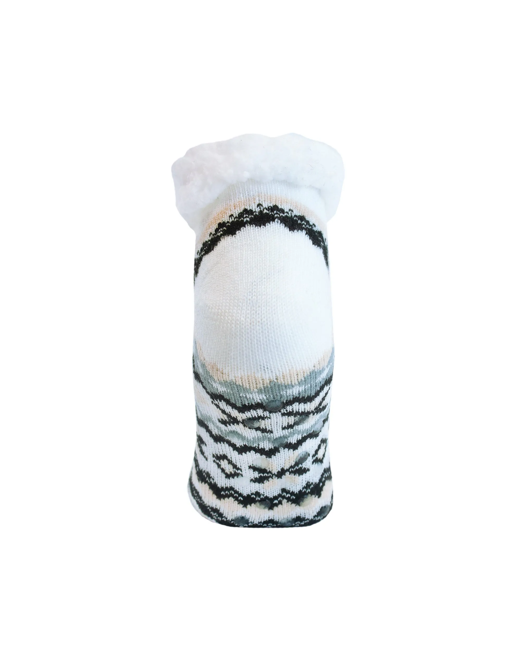 The Elsa Fairisle Ankle Slipper Sock - Cream