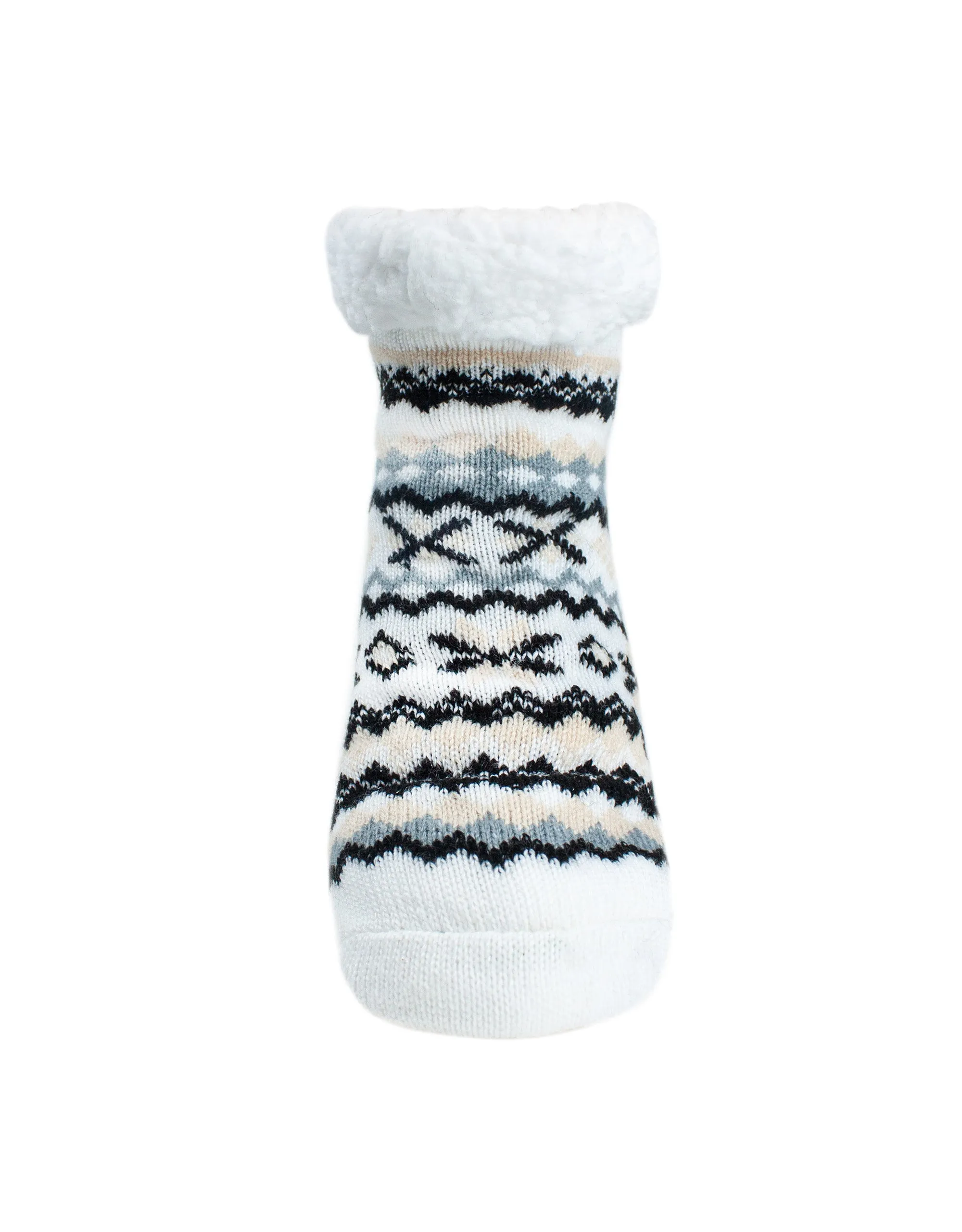 The Elsa Fairisle Ankle Slipper Sock - Cream