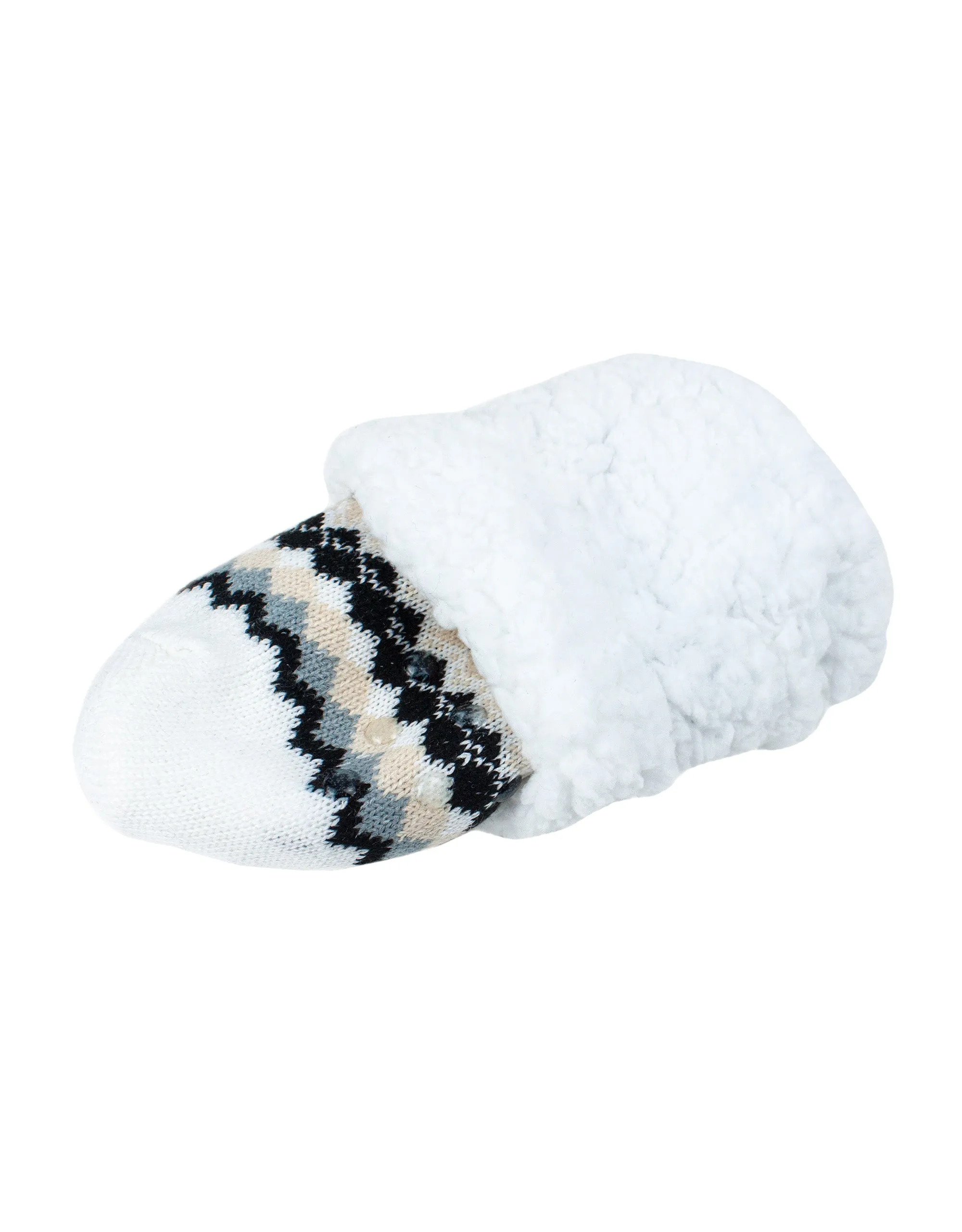 The Elsa Fairisle Ankle Slipper Sock - Cream