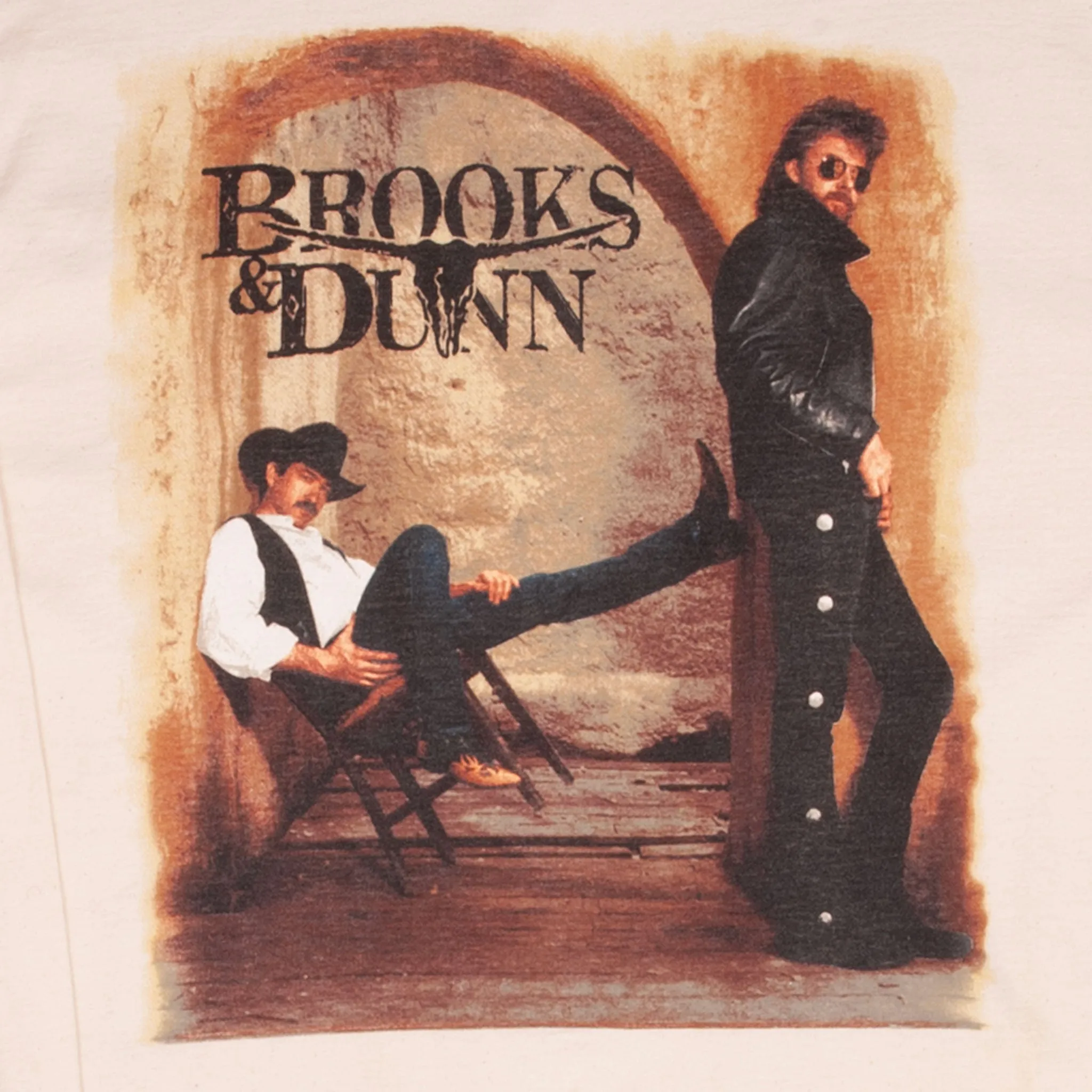 VINTAGE BROOKS & DUNN WAITING ON SUNDOWN 1990S LONG SLEEVE TEE SHIRT LARGE