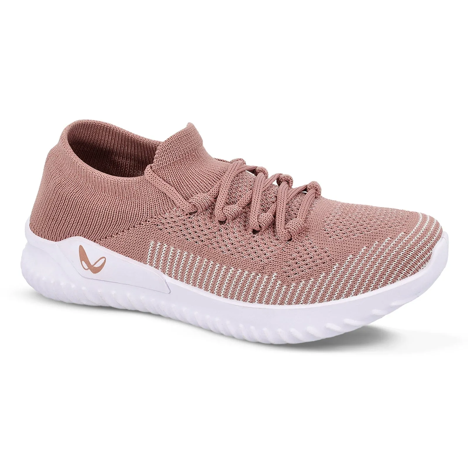 Walkaroo Girls Lace-up Sock Shoes - WS3255 Peach