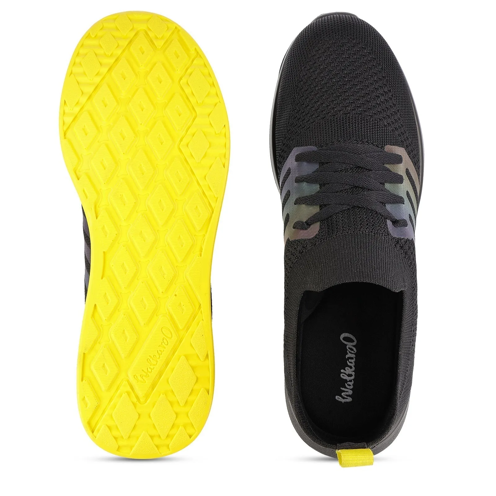 Walkaroo Men Walking and Washable Shoes - XS9771 Black Yellow