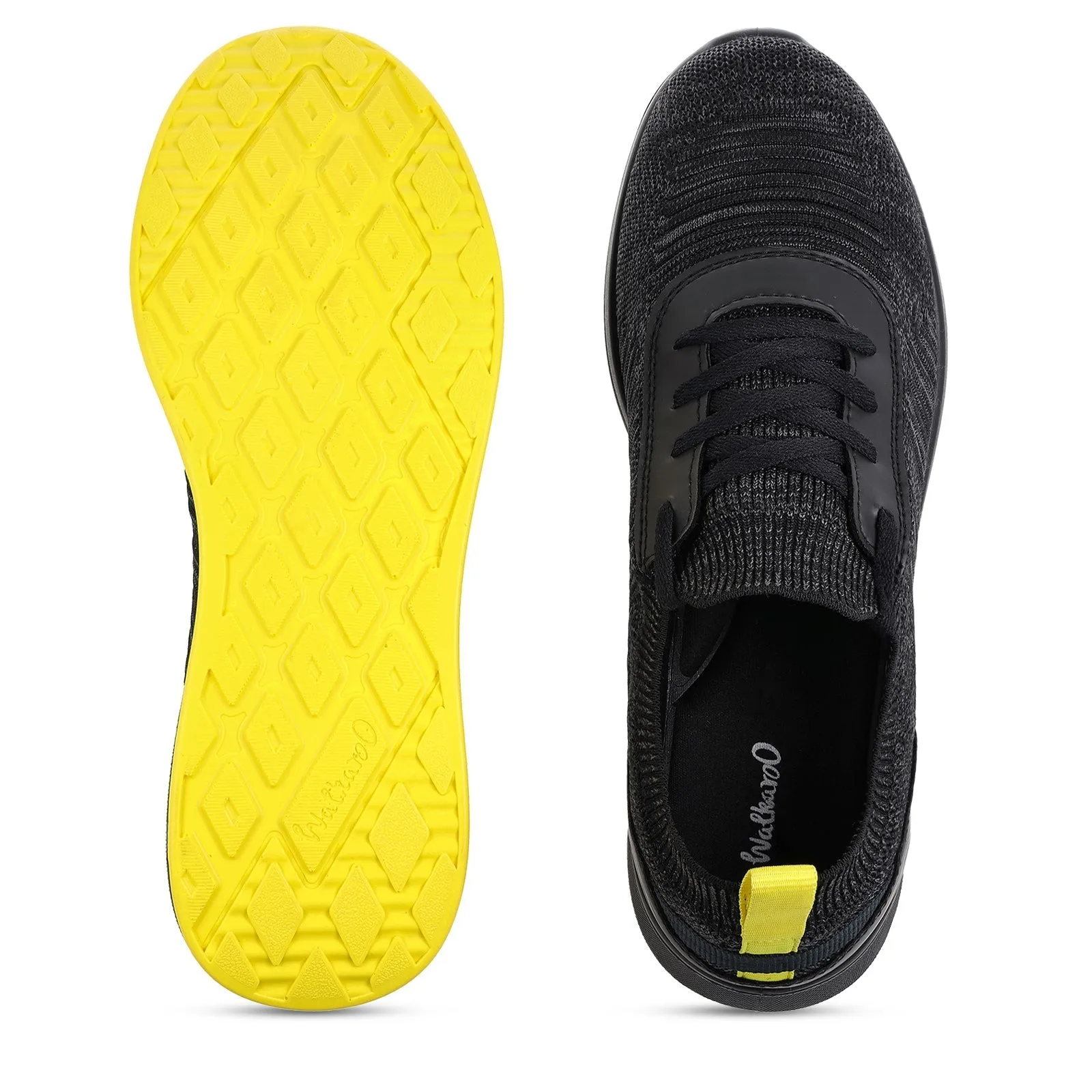 Walkaroo Men Walking and Washable Shoes- XS9772 Black Yellow