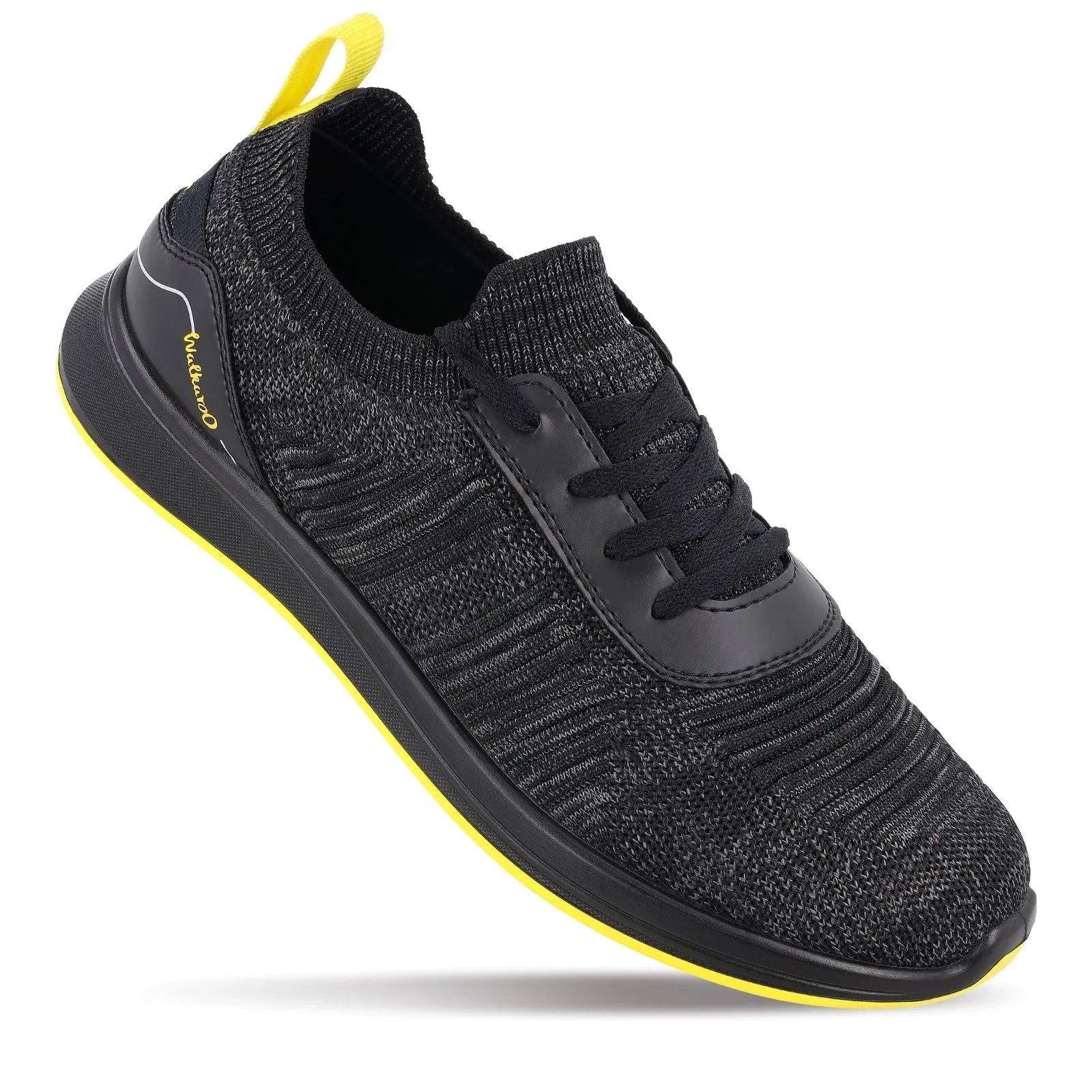 Walkaroo Men Walking and Washable Shoes- XS9772 Black Yellow