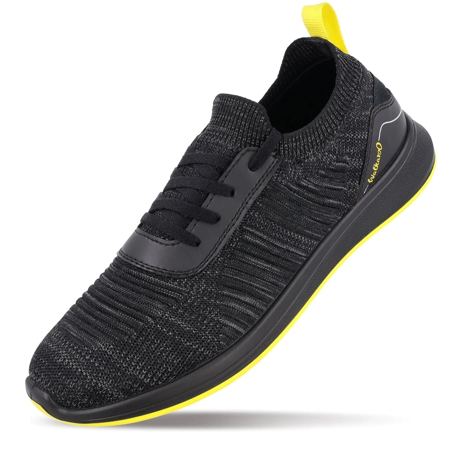 Walkaroo Men Walking and Washable Shoes- XS9772 Black Yellow