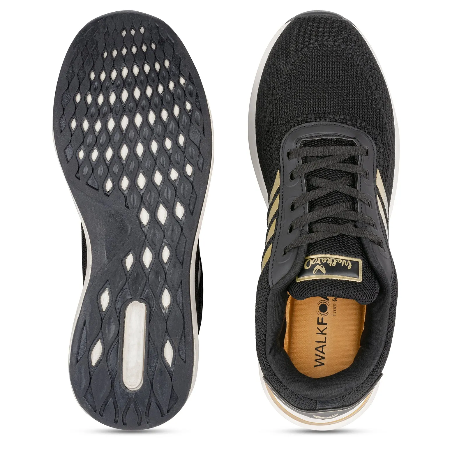 Walkaroo Men Walking Shoes - WS9075 Black Gold