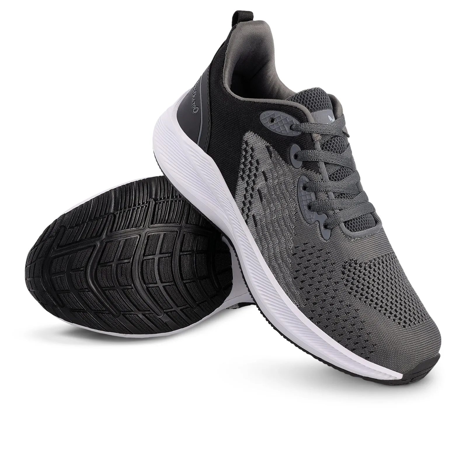 Walkaroo Men walking  Shoes - WS9544 Black Grey