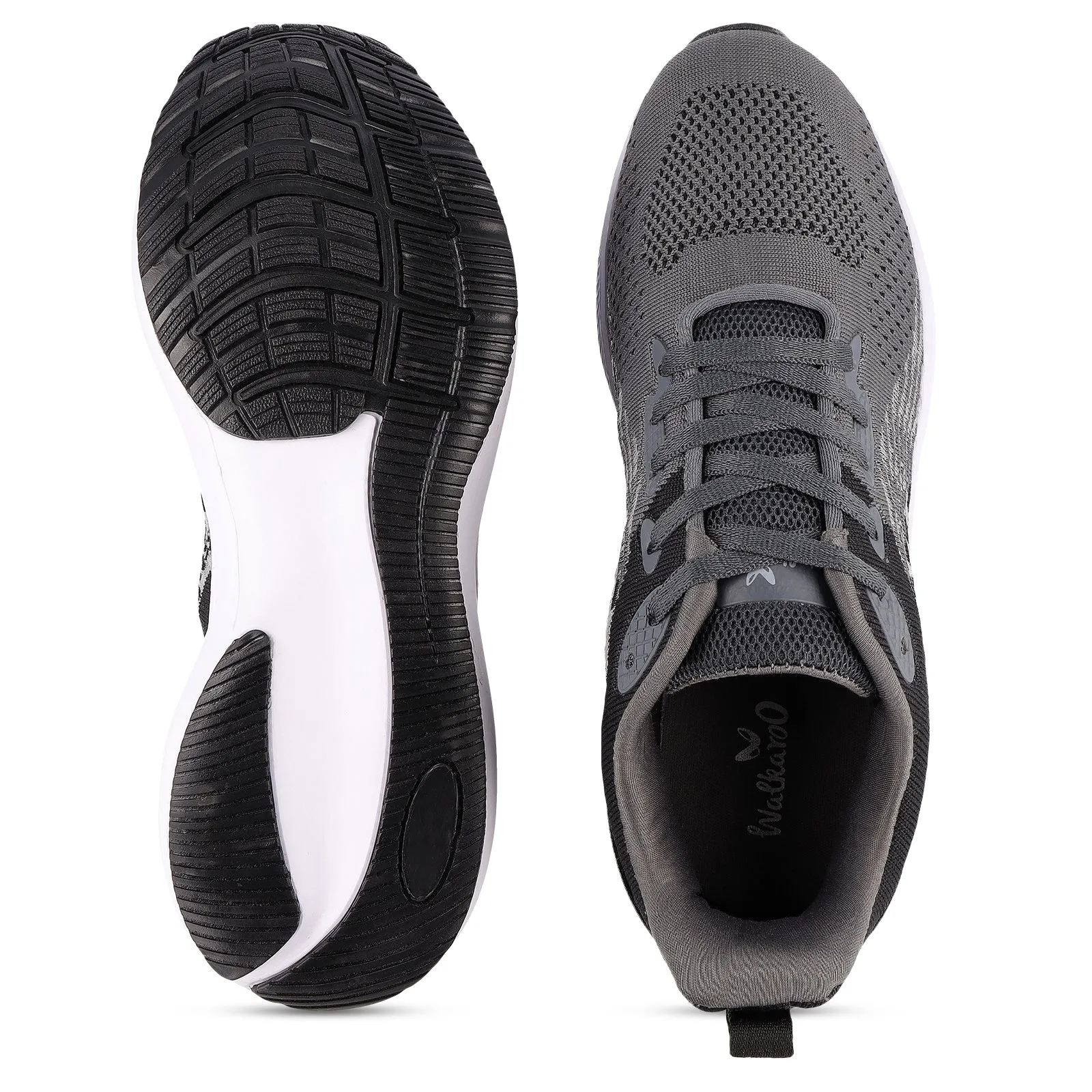 Walkaroo Men walking  Shoes - WS9544 Black Grey