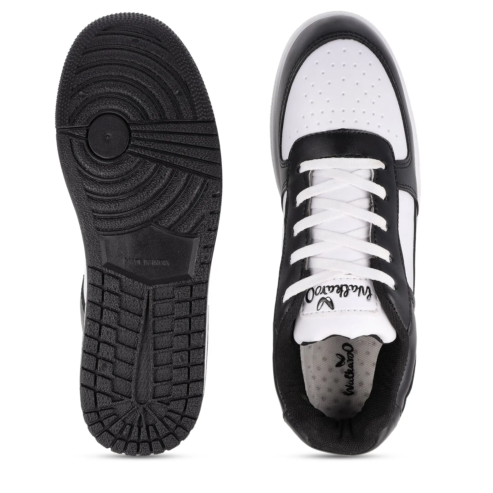 Walkaroo Men Walking Shoes - WY3335 Black white