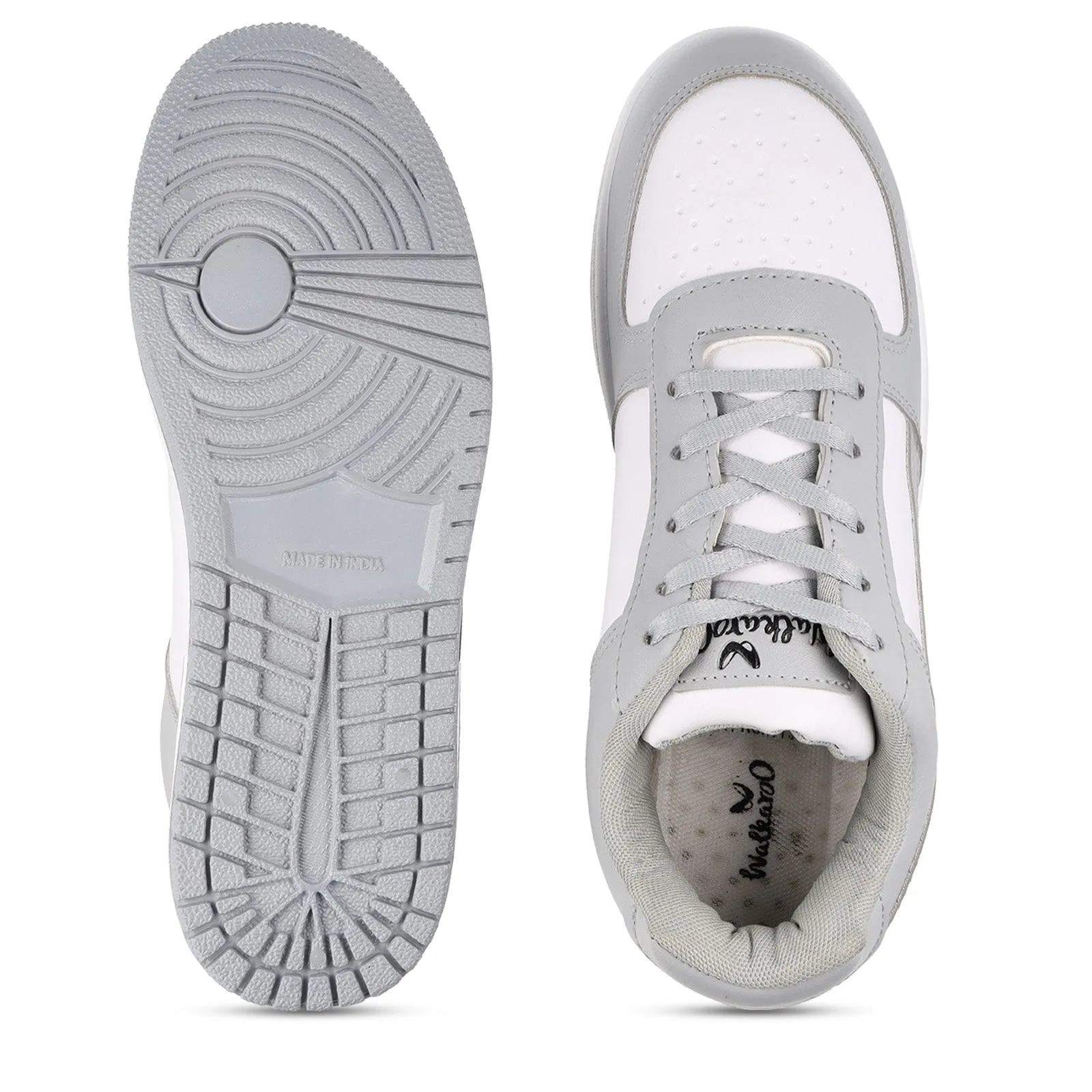 Walkaroo Men Walking Shoes - WY3335 Grey white