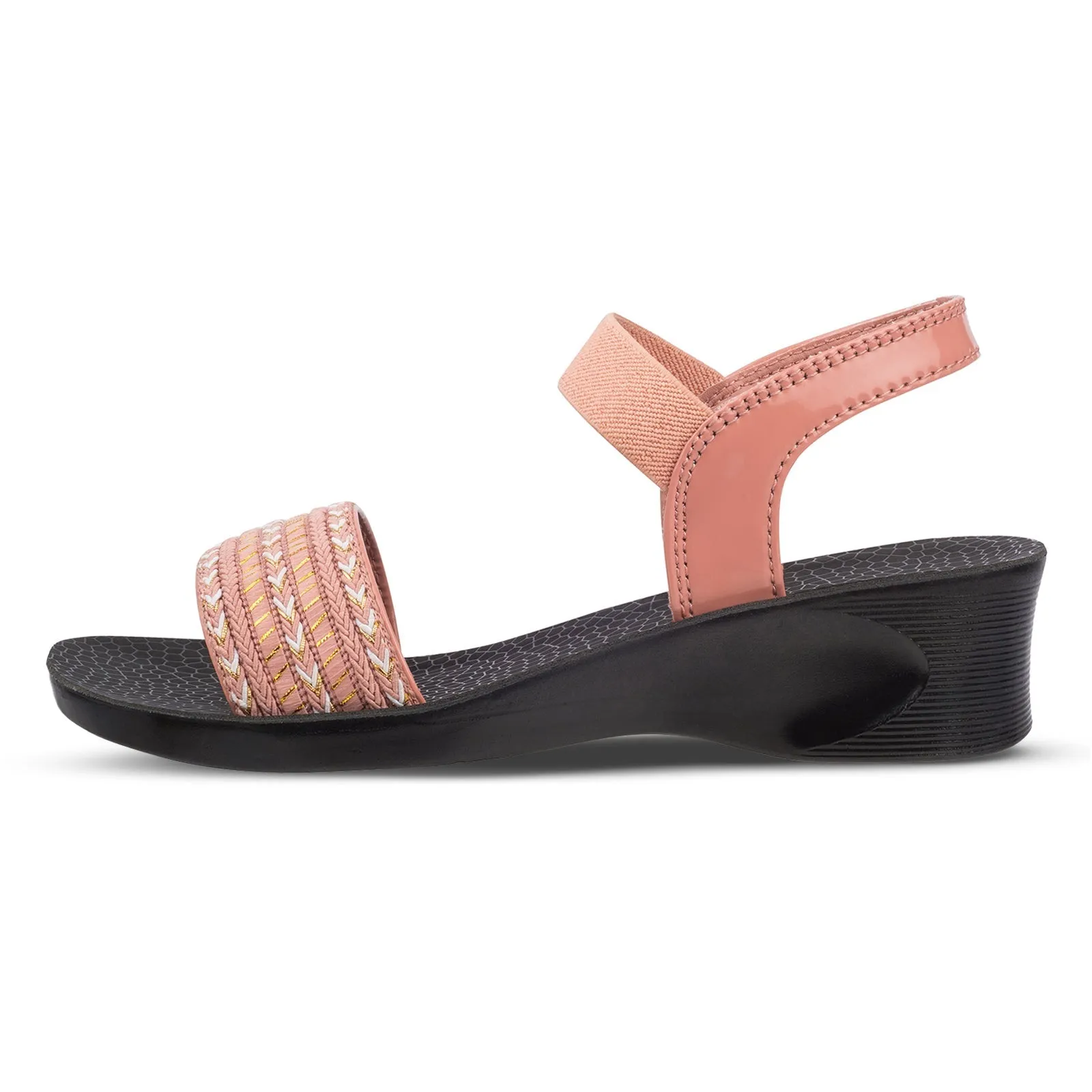 Walkaroo Womens Ankle Strap Heel Sandal  - WL7795 Peach