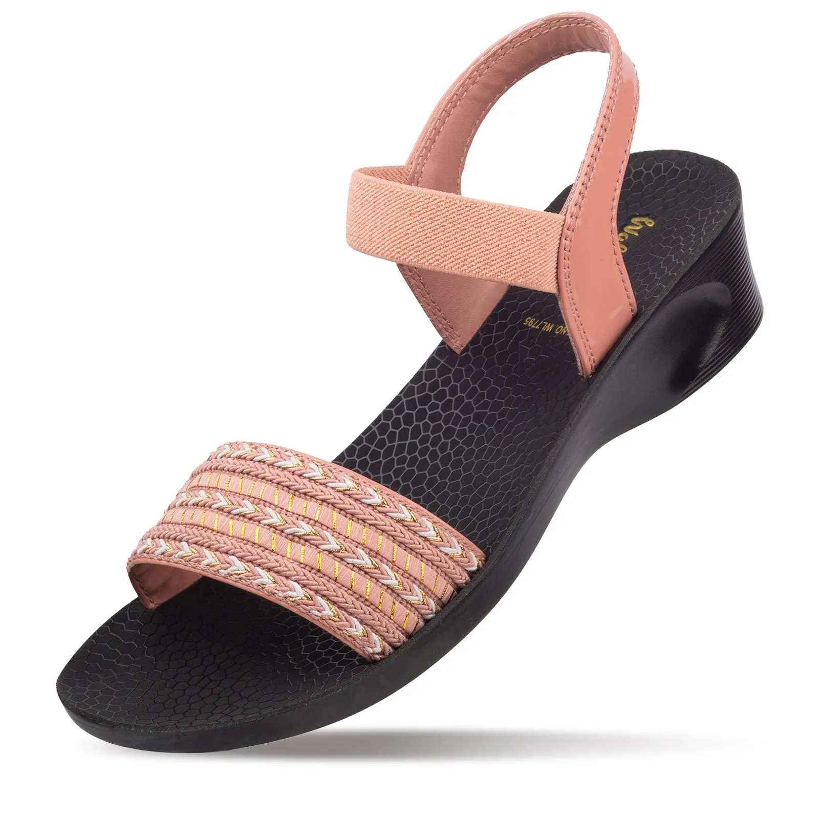 Walkaroo Womens Ankle Strap Heel Sandal  - WL7795 Peach