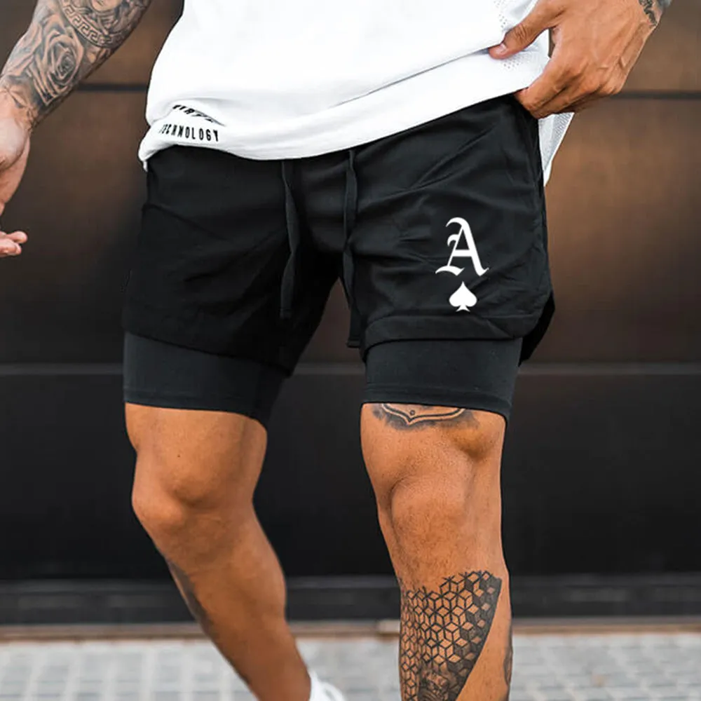 Xituodai - Men's Ace Of Spades Shorts Performance Shorts